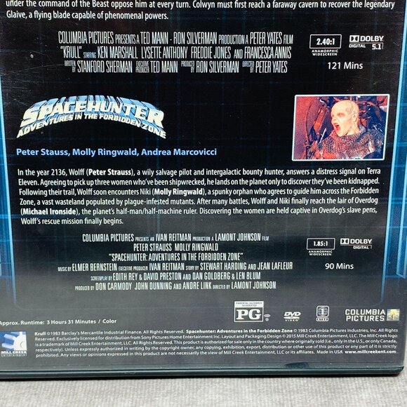 Sci-Fi Double Feature (2015, DVD) Krull / Spacehunter 80's Classic - Picture 4 of 7